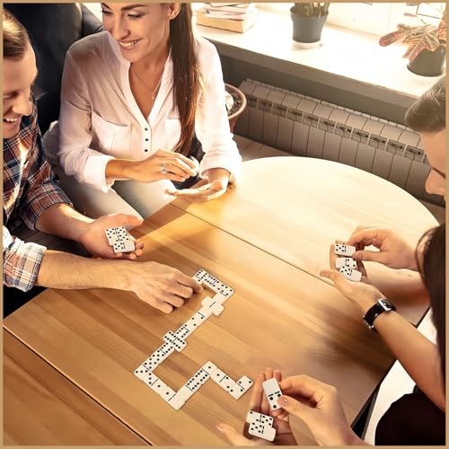 Classic Double Six Dominoes Set for Adults,Dominoes for Children Board Games,28 Pieces Traditional Dominos Set in Wooden Box,Retro Domino Game Gift for Christmas Kids Family Gathering Travel Party - Image 4