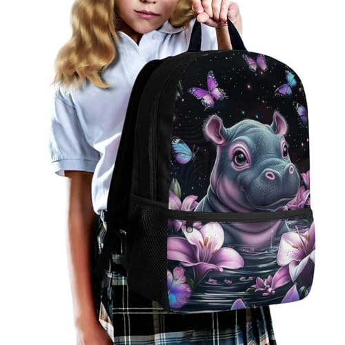 Hippo Backpack for School Kids 17 Inch Backpack for Primary School Boys Lightweight Durable Bookbag Teen Kids Cute Puppy Schoolbag Back Pack4