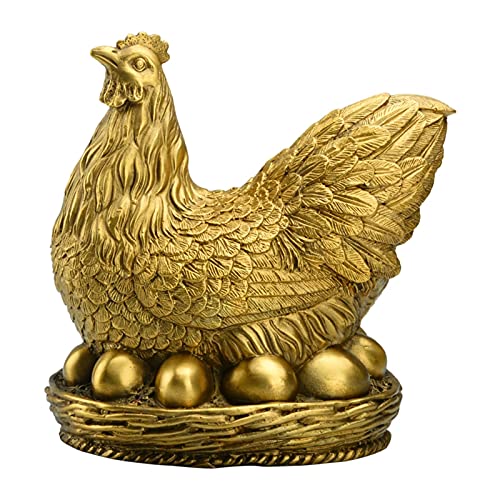 Coq Feng Shui statue laiton décoration maison traditionnelle chinoise de 6,8 pouces