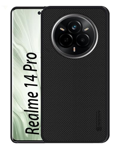 Image of Silicone Back Cover Case Compatible for Realme 14 Pro 5G (Textured Grip Design | Camera Protetion | Slim and Light Weight | Soft Touch and Feel | Black)