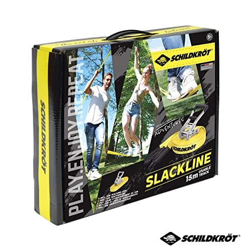 SchildkröT Slackline 15 M, Con Linea Didacttica Per Principianti, Robusta Linea Larga 5 Cm Per Bambini E Adulti, 970701 - 7