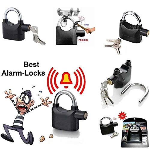 Image of Anti Theft Security Electric Touch Siren Motion Sensor Digital Loud Alarm Lock with 3 Keys for Home, Office, Shop and Bikes (Black, 1 Piece)