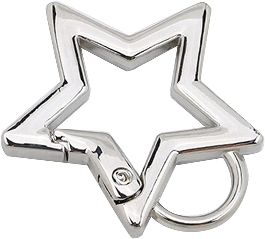 Silver Star Shaped Stainless Steel Keychain Clip Carabiner Snap Hook Holder Star Carabiner Hook Clip Key Holder 304 Stainless Steel Clip Heavy Duty Carabiners - Image 4