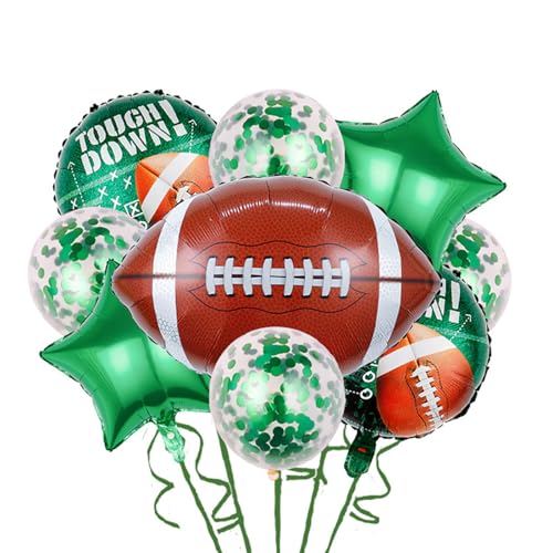 10 pcs American Football Party Balloons Set - American soccer rugby foil balloon decoration American soccer themed birthday party World Cup