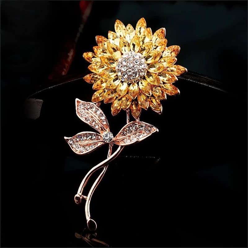 Broche tournesol strass et perles, la solution parfaite pour styliser un blazer trop simple - 3