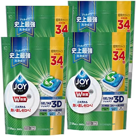 Amazon.co.jp: 【ケース販売】ジョイ ジェルタブ 食洗機用洗剤 54個×4  