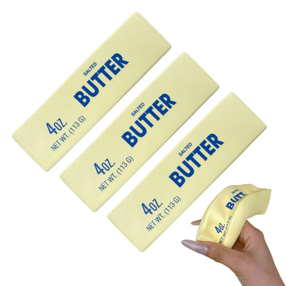 Slow Rebound Cute Butter Squeeze Stress Balls, 2026 New Squeeze Ball Realistic Butter Stick Soft Squeeze Toys, Upgrade Stress Relief Fidget Toys Wet Slow Rebound Stress Relief Toy (Beige) — view 6