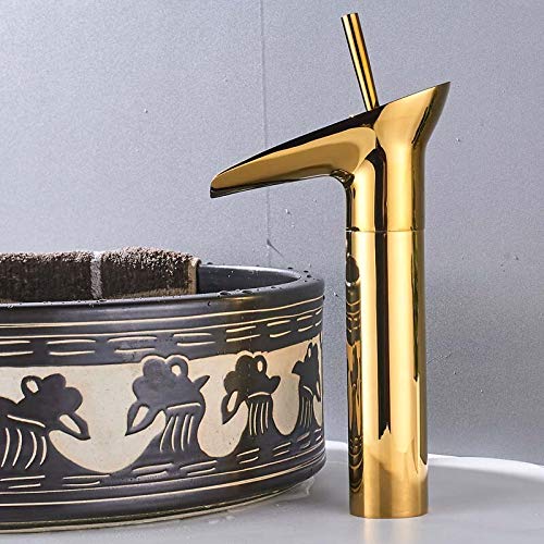 Robinet de lavabo couleur or en laiton de luxe pour un design chic