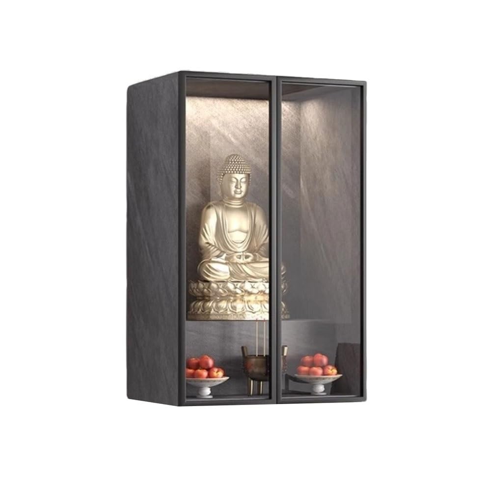 Cenz-888 buddha statue display table Modern with Glass Door Meditation Display Cabinet
