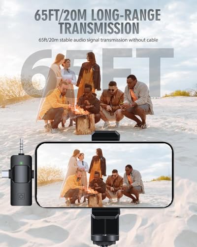 Image of GADGETSWEAR Wireless Lavalier Mic for iPhone, Android - Noise Cancelling Lapel 3-in-1 Mic, Dual USB-C Lightning Simple Plug and Play, 8H Battery, Clip-on for YouTube, TikTok, Singing