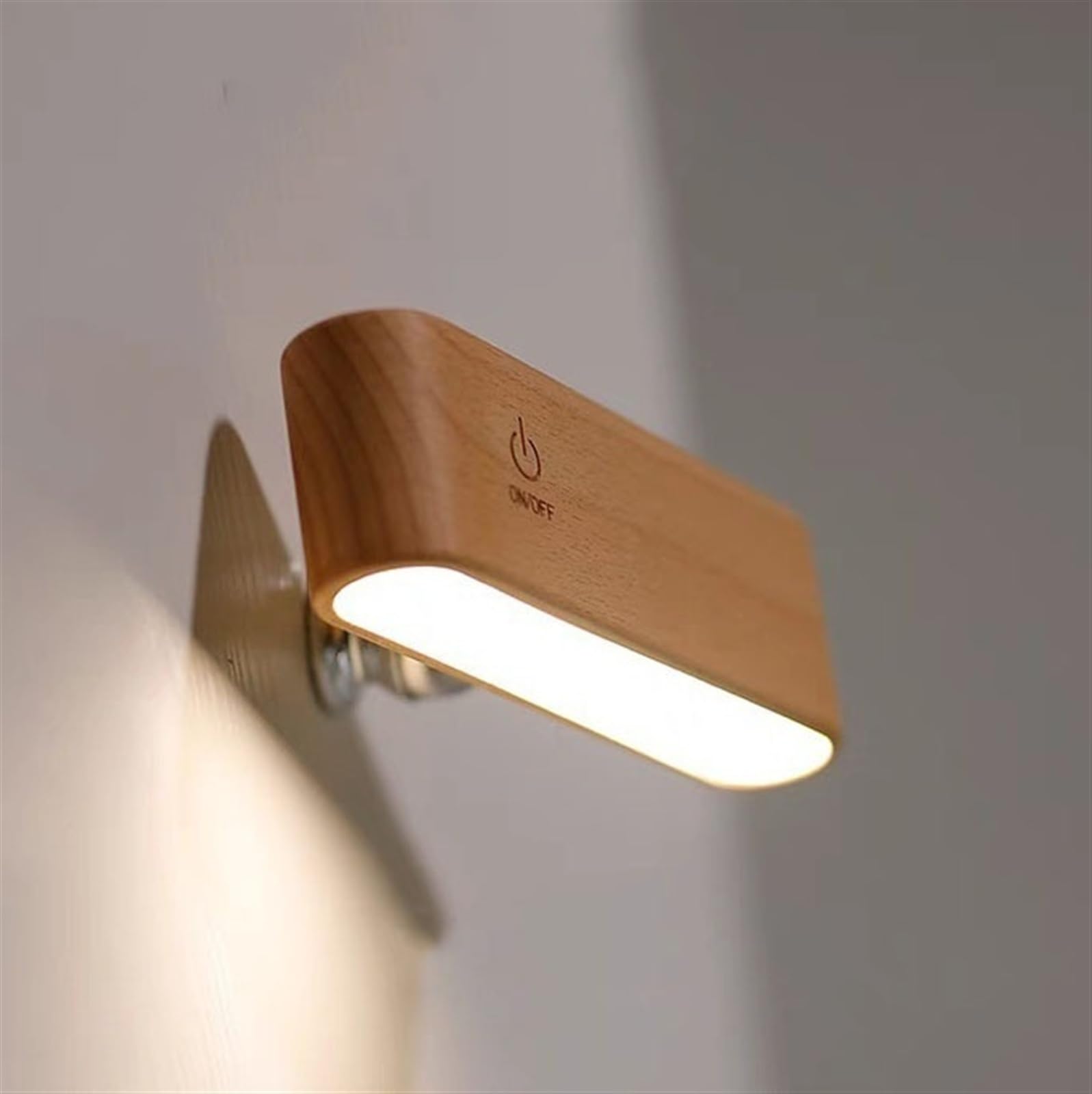 Lampade da lavoro Lampada da scrivania in legno, lampada da scrivania moderna dimmerabile, luci da scrivania a LED con controllo touch, con lampada da parete ruotabile a 360° USB magnetica ricaricabil
