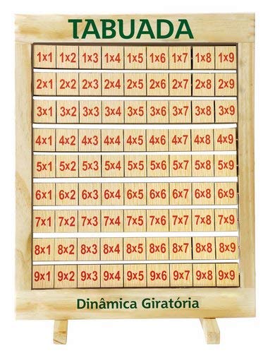 Tabuada Dinâmica Giratória Quadro Em Madeira - Fundamental