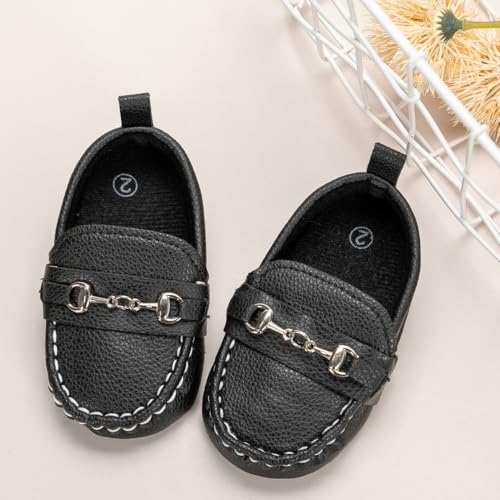 Image of Neska Moda 6 to 12 Months Baby Boys & Girls Synthetic Leather Loafer Shoes,Infant Non Slip Booties-BT4585