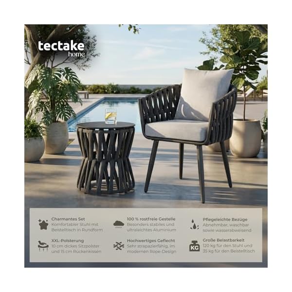 tectake Gartenlounge-Set Lugano Rope-Design