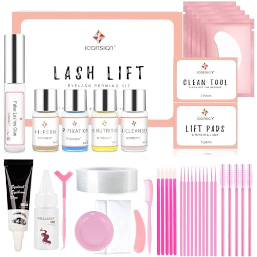 Rehaussement de Cils, Aikvigss Rehaussement Cils avec Teinture kit 4 en 1 Teinture et Lifting Professionnel et Sourcils,Lifting Rapide et Cils Volumineux,Sûr...