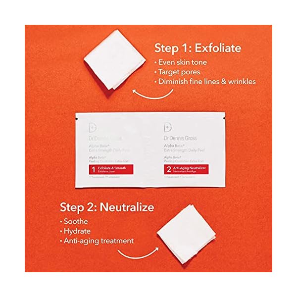 Dr-Dennis-Gross-Alpha-Beta-Extra-Strength-Daily-Peel-for-Oily-Skin-Uneven-Tone-or-Texture-Wrinkles-or-Enlarged-Pores-5-Treatments Dr Dennis Gross Alpha Beta Extra Strength Daily Peel | 2 Step Daily Treatment to Boost Radiance, Refine Pores, Clear Breakouts, and Smooth Lines & Wrinkles | 5 Treatments