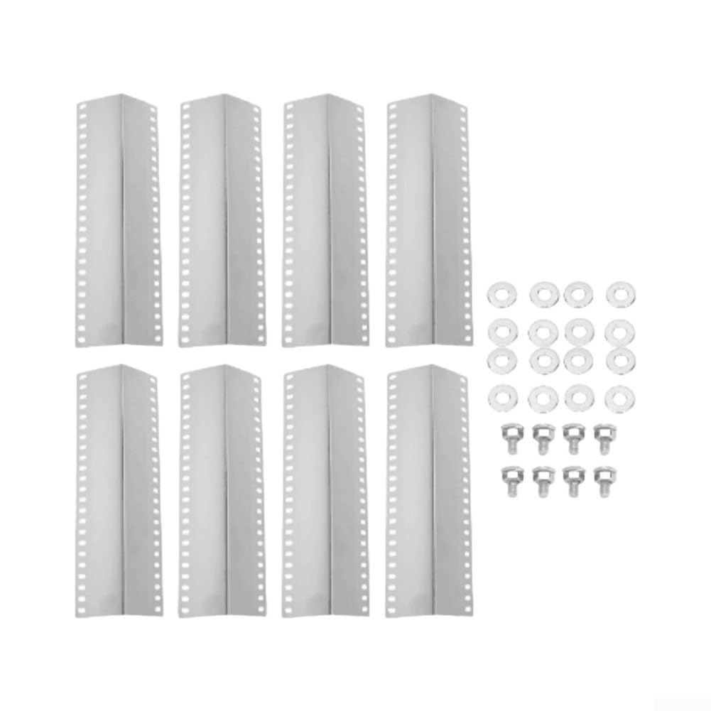 Copribruciatore Acciaio Regolabile per Griglie per landmann Copribruciatore(XH00127-Silver 8pcs)