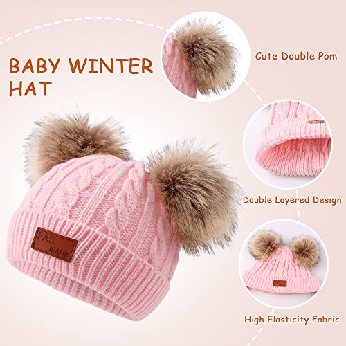 Yuoahcn Kids Winter Beanie Hat Scarf Gloves Set Knit Warm Toddler Winter Cap Gloves Neck Warmer for Boys Girls 1-8 Year2