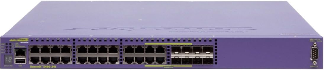 Extreme Network Summit X460-24t Layer 3 Switch - 24 Ports - Manageable - 24 x RJ-45 - Stack Port - 10 x Expansion Slots - 1000Base-T
