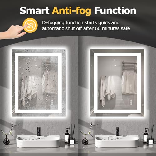Image of Hivone 24 inchX30 inch LED Bathroom Mirror with Lights, UL Listed