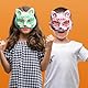 10 Stück DIY Blank Katze Maske, Fuchs Katze weißes Papier Maske, japanische Anime Halbgesicht Katze Maske für DIY gemalt Masken, geeignet für Maskerade, Halloween