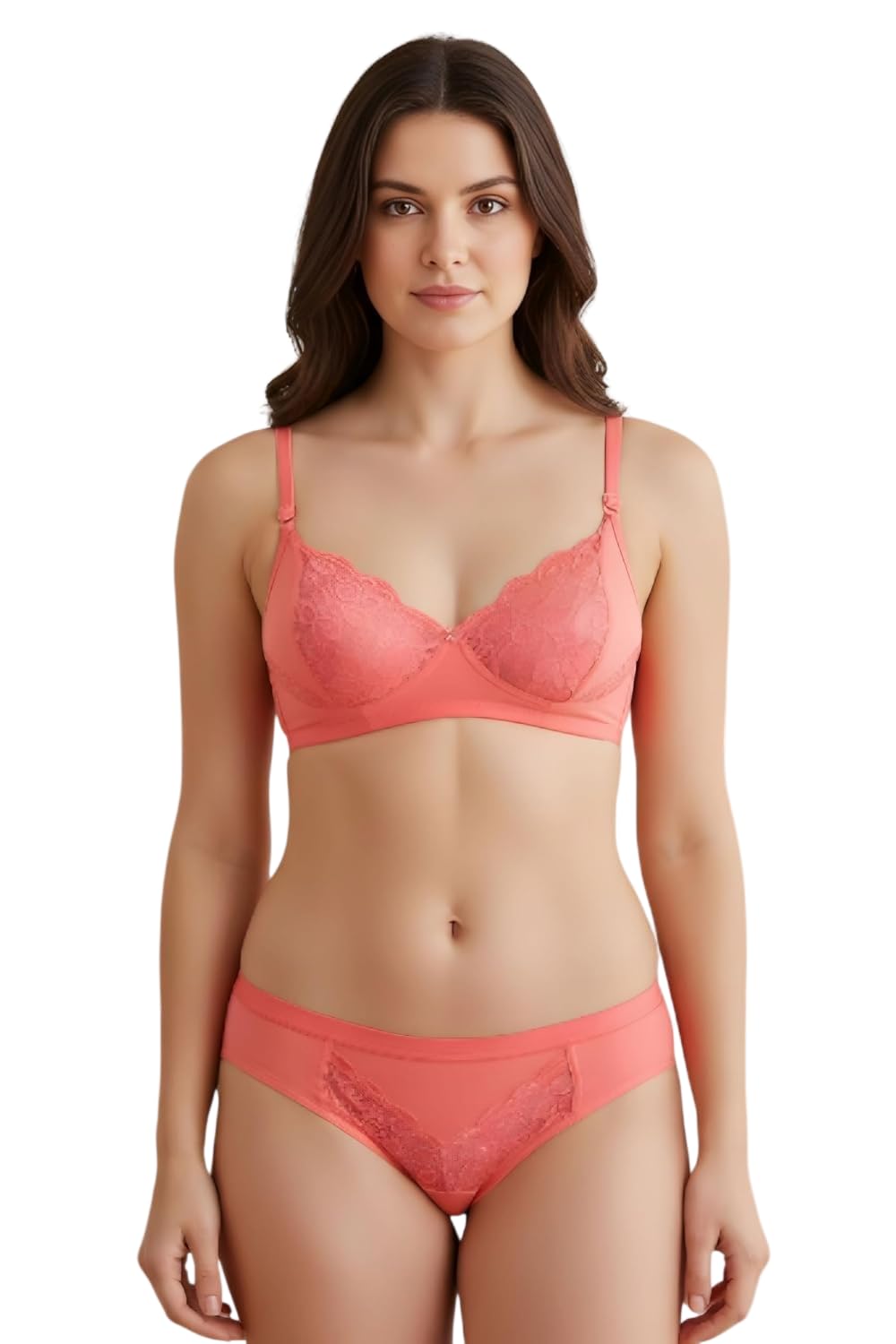 Women's Comfortable Lingerie Set | Bra and Panty Combo Innerwear-Riya_P1_H1_Orange-34-image-2