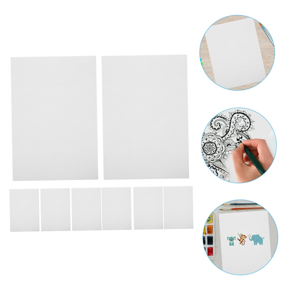 HOODANCOS Papier pour Usage L’aquarelle Aquarelle et Épais à Dessin Peinture Blanc 100 Feuilles, Papier D’art Maison pour Garçon et Filles