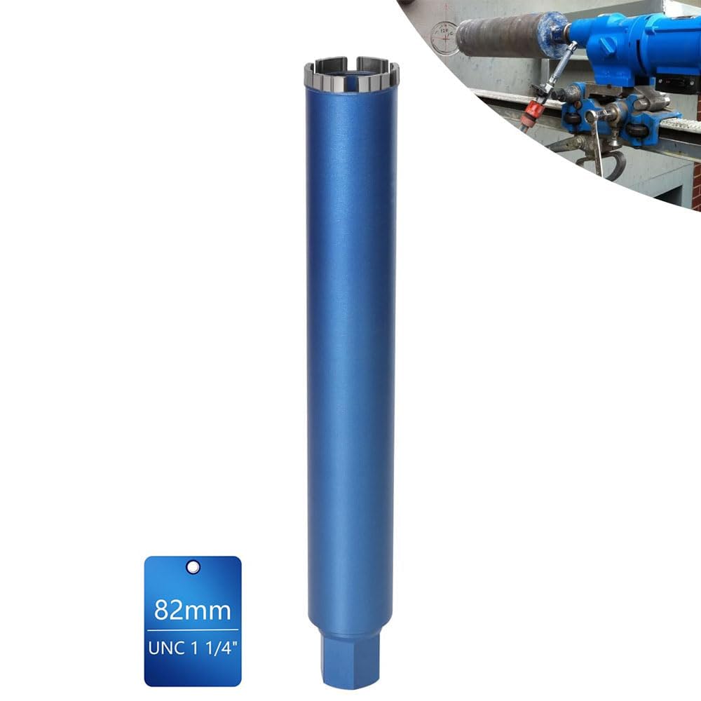 Diamentowa koronka wiertnicza pogłębiacz puszek do wiertarek rdzeniowych w zestawie 10 mm Turbo, L 460 mm | Ø 82 mm | 1 ¼ cala UNC | Wiertło rdzeniowe na mokro i sucho wiertło rdzeniowe spawane