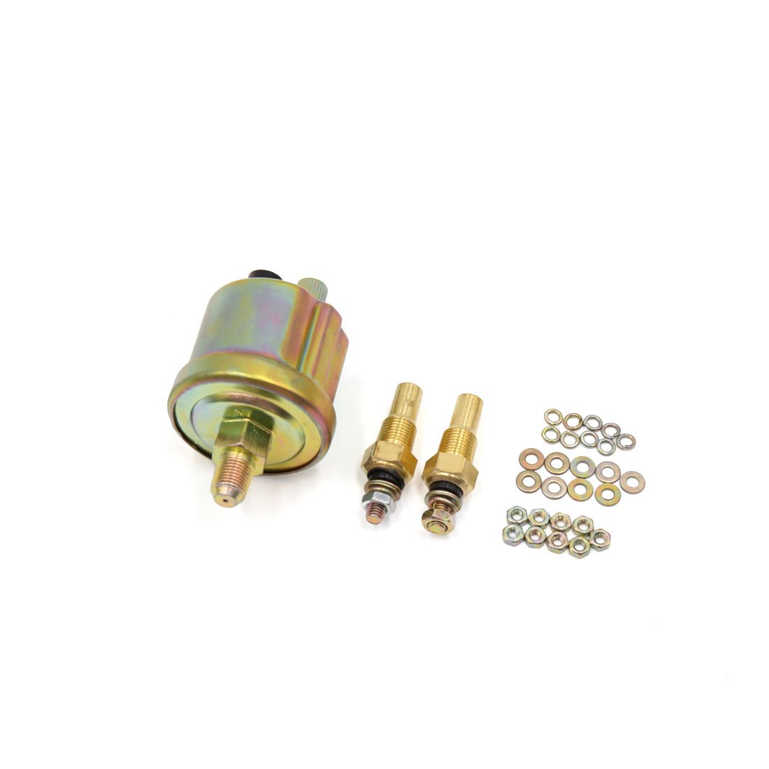 sourcing map Kit Triple Jauge 52mm Temp Huile/Eau Pression pour Auto | Comprend Capteur Et Vis. Haute Sensibilité. Installation Simple. Remplacement De Jauge D'Origine.