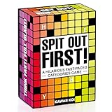 SPIT OUT FIRST - Categories Card Games Fast-Paced & Hilarious Party Game for Ages 14 & Up, 2 to 7 Players or Teams - 107 Word Flash Cards Board Game, Perfect for Family Game Night & Party Favors