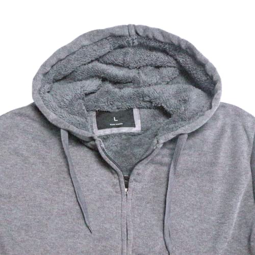 Image of Gary Com Heavyweight Sherpa Hoodies for Men, Thick Fleece Lined Full Zip Up Winter Warm Sweatshirts Work Jackets