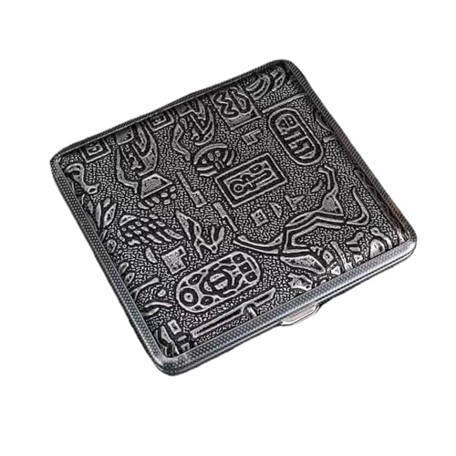 LZWNBX タバコケース レザー&金属混合素材 ワンタッチオープン式 両面収納 持ち運び便利 タバコ収納ケース(5個入り) (9.5*9.8*1.9cm,色-5)