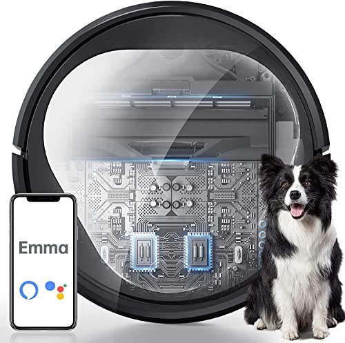 Meetrifo Emma Robot Vacuum Cleaner, 3000Pa Robotic Vacuums, 110Mins Runtime & Self-Charging, Compatible with Alexa & Google Home, Ideal for Pet Hair, Hard Floor and Low-Pile Carpet (Black) Meetrifo Emma Robot Vacuum Cleaner, 3000Pa Robotic Vacuums, 110Mins Runtime & Self-Charging, Compatible with Alexa & Google Home, Ideal for Pet Hair, Hard Floor and Low-Pile Carpet (Black)