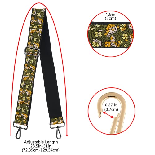 Image of ZOOEASS Nickel Buckles Wide Shoulder Strap Adjustable Replacement Belt Gun Buckles Guitar Style Crossbody Bag Strap