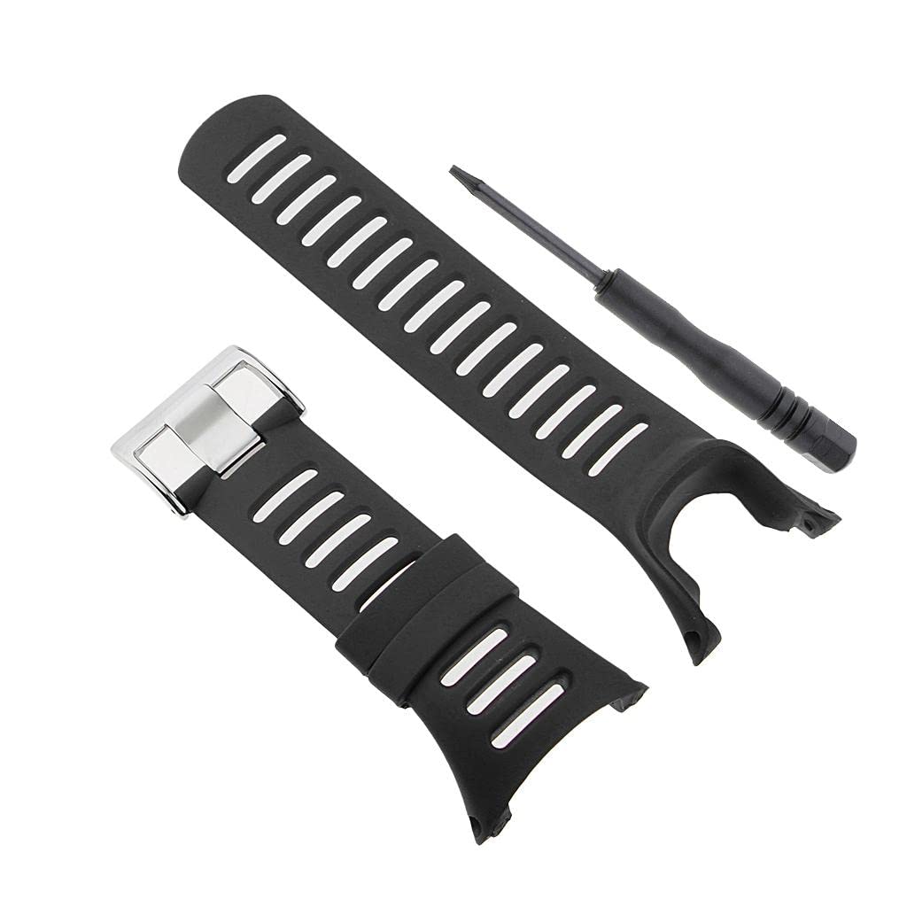 Soft Rubber for Suunto Ambit 3/2/1 Accessory -, 24mm, Silver Black, 24mm