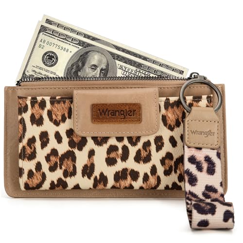 Image of Montana West X Wrangler Wallet for Women Ladies Female Card Cases & Money Organizers Wristlet with Wallet Large Clutch with Coin Purse Smooth Zipper and Rfid Lining