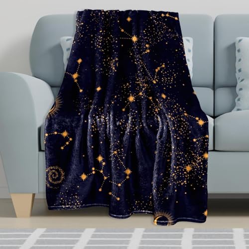 Couverture polaire constellation 150x100 cm douce pour lit et canapé
