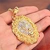 PAURO Stainless Steel Vintage Golden Lion Head Pendant with Zirconia Necklace Without Gold Chain for Punk Mens Engagement #5