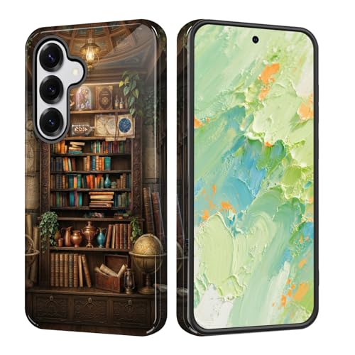 Coque Samsung Galaxy S25 FE - Protection antichoc double couche motif bibliothèque vintage