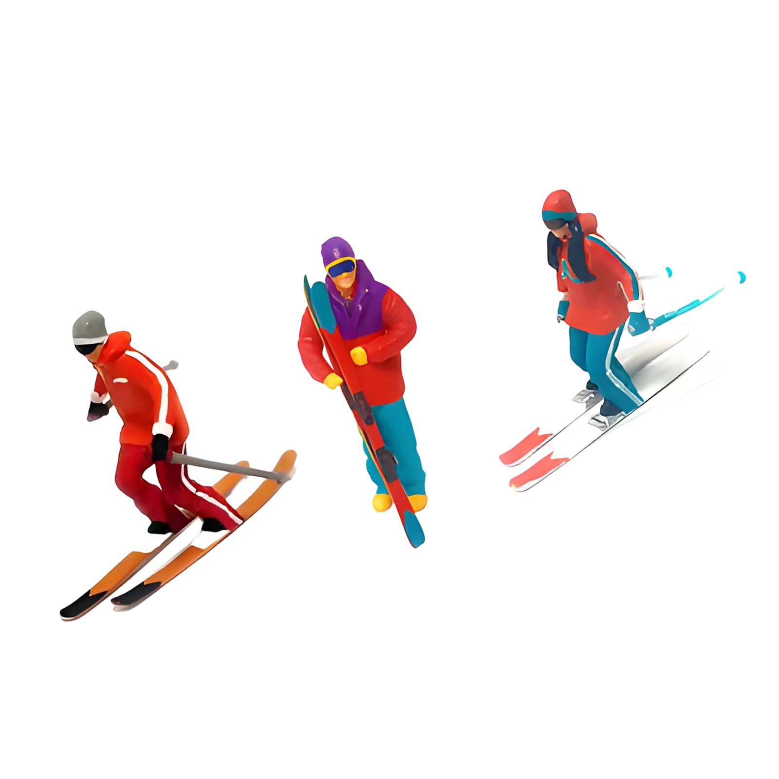 FGDTREE 1: 64 Scale Hand Painted Collectible Figures Realistic Skiing People Figure Model for Miniature Scenes Dioramas Props Miniature People