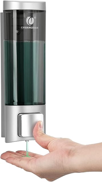 Shower Liquid Soap Dispensers Wall-mounted Lotion Hand Soap Dispenser Pump 200ml Chamber Shampoo Box Lotion Shower Gel Container for Toilet Bathroom Hotel Kitchen