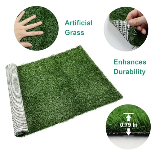 Image of Dog Grass Mat, Synthetic Turf for Indoor /Outdoor Puppy Potty Training Durable, Drainable & Easy-Clean Pet Bathroom Mat for Small to Large Dogs Grass Only (34.6 inchx22.5 inch)