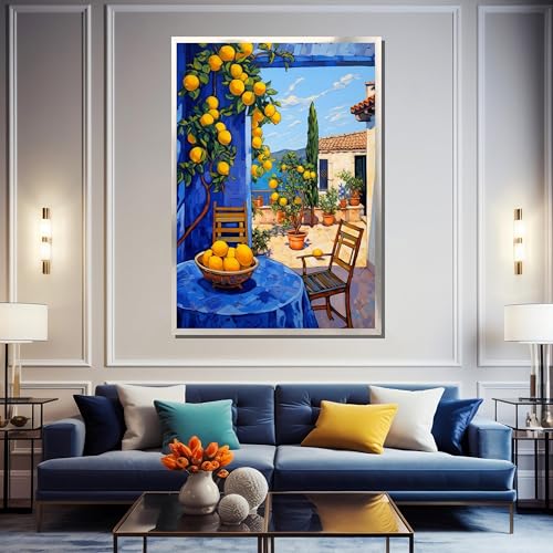 Tableau sur toile Citronnier méditerranéen déco murale salon terrasse côtière 50 x 75 cm - 2