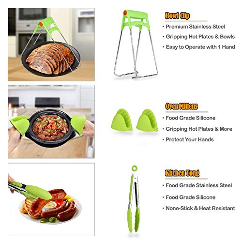 Mibote 19 Pcs Pressure Cooker Accessories Set fits Instant Pot 5,6,8 Qt, Steamer Baskets, Springform Pan, Egg Steamer Rack, Egg Bites Mold, Kitchen Tong, Silicone Pad, Oven Mitts, Cheat Sheet Magnet