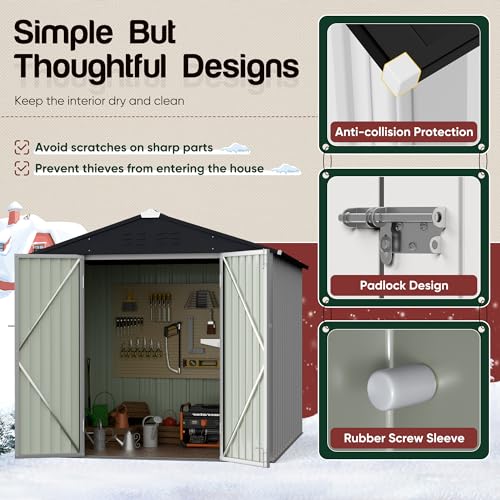 Image of Devoko 6x4 FT Outdoor Storage Shed, White