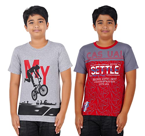 Image of CHECKERSBAY Boys Cotton Printed Half Sleeve T-Shirt