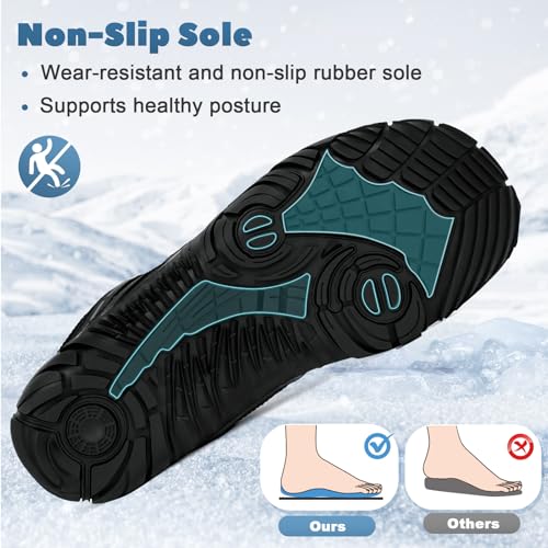 Image of Hike Footwear Barefoot Shoes Mens Womens, Winter Wide Toe Barefoot Hiking Shoes Boots, Non-Slip Waterproof Outdoor Running Boots Sneakers for Women Men
