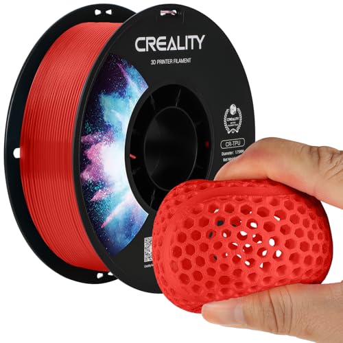 Creality Official TPU Red 1KG, TPU Filament 1.75mm Tougher and Stronger 3D Printer, Less-Tangle Dimensional Accuracy +/-