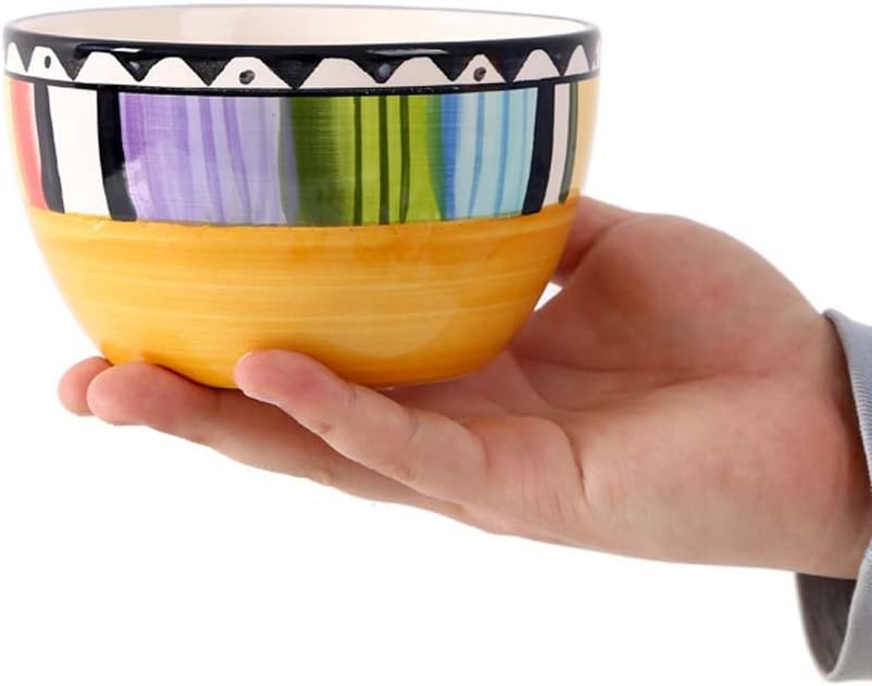 4.5inch Hand-Painted Ceramic Bowl, European Creative Household Utensils Rice Bowl, Breakfast Cereal Soup Bowl