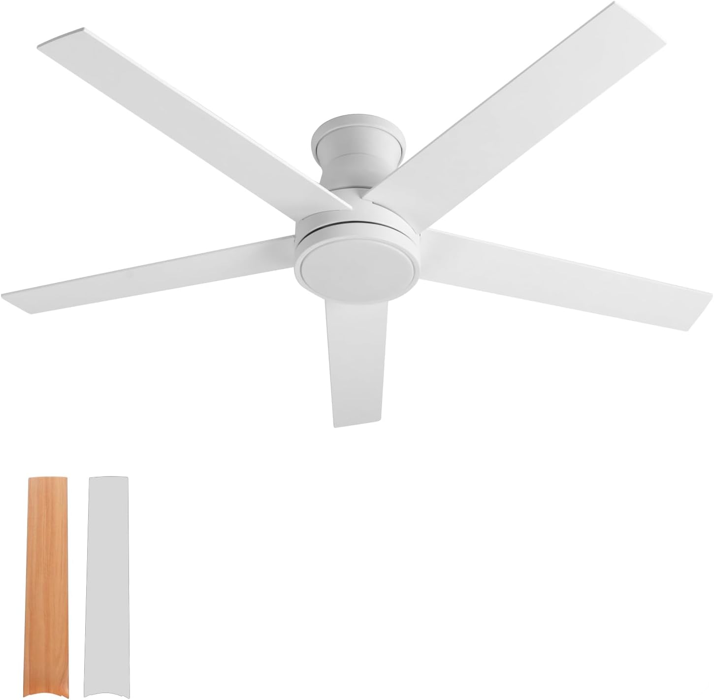 42 inch flush mount ceiling fan with light and Remote Control.5 Blade black ceiling fan flush mount,6 speed Quiet Reversible DC Motor,Low Profile Ceiling Fans for Living Room Bedroom